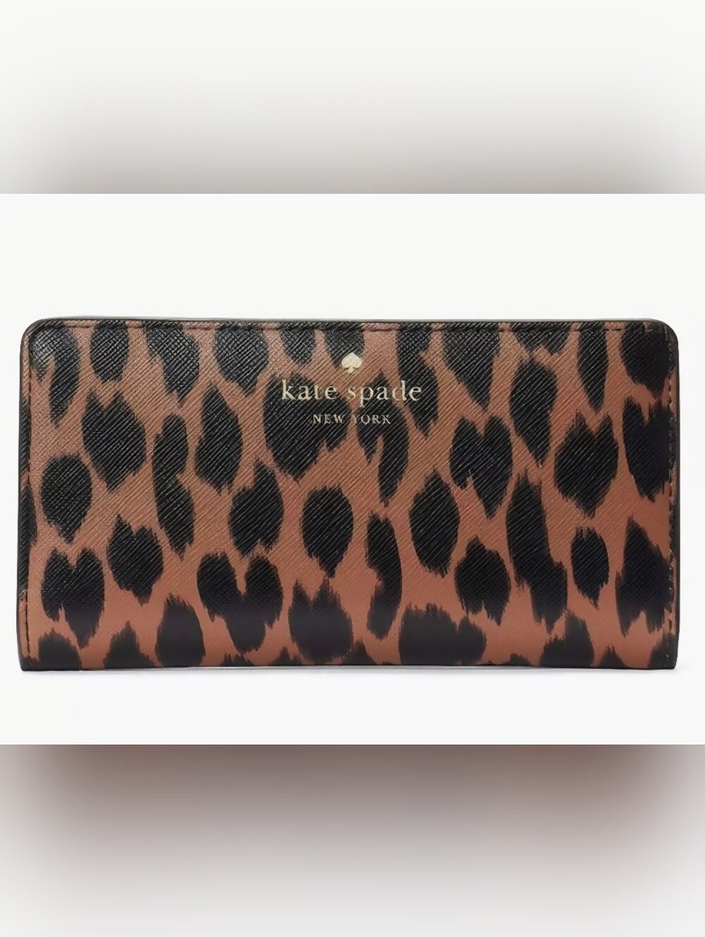 kate spade Leopard Print Brown & Black Clutch Wallet
